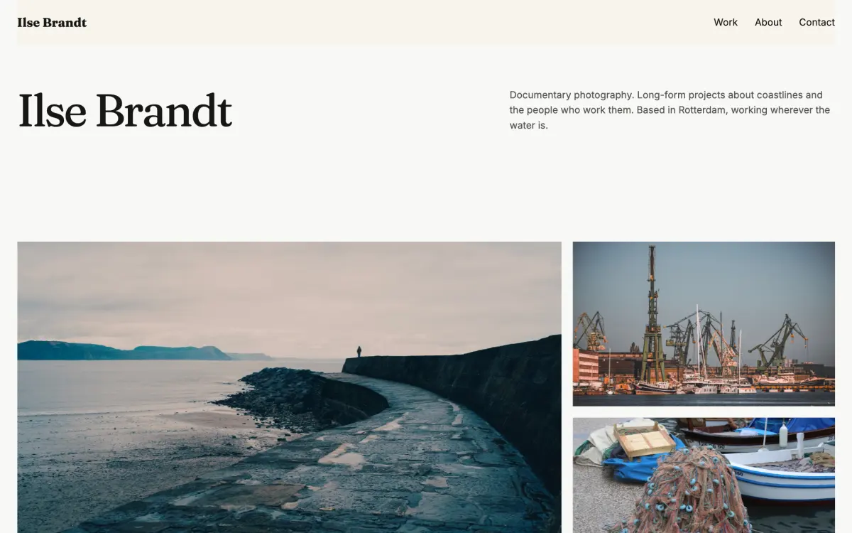 Ilse Brandt, a website for a photographer