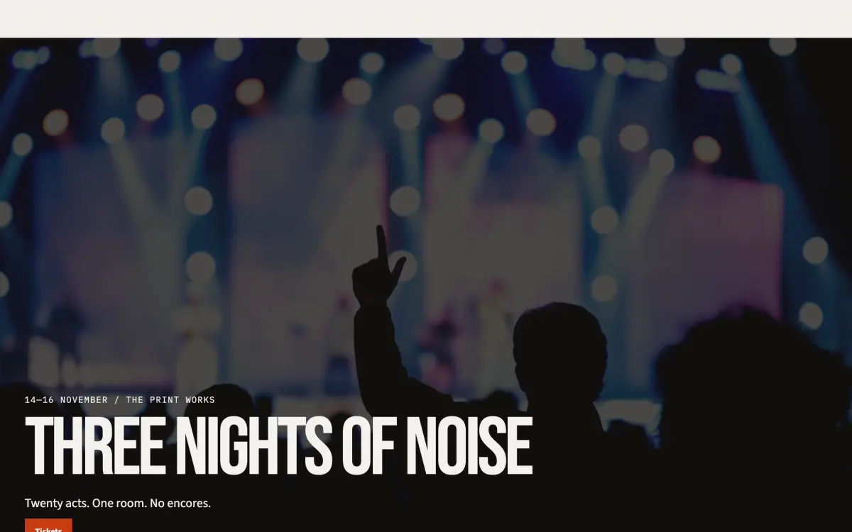 Longcut, a website for a music festival